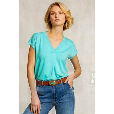 River Woods Turquoise V-neck T-shirt Short Sleeves Green Size: XS | T-Shirts Outlet | Dames | Blauw