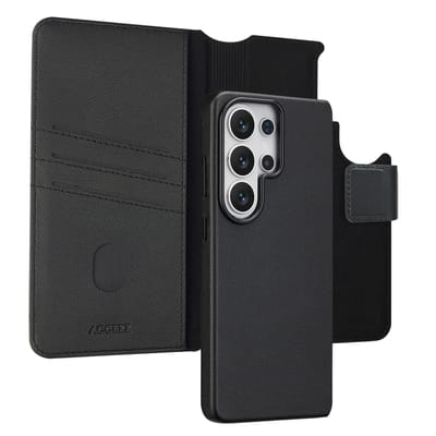 Accezz Hoesje - Geschikt voor Samsung Galaxy S26 Ultra - Leather Bookcase 2-in-1 met Magnetische Ring - Black