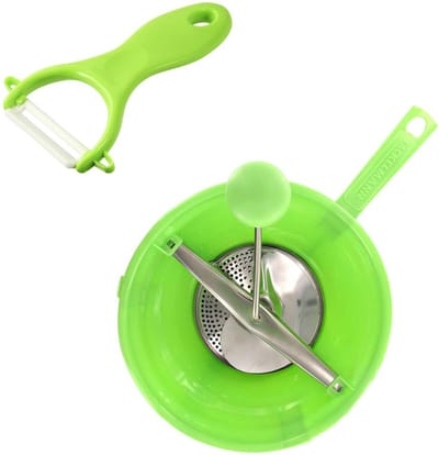 Set van 2 speciale pureegereedschappen met dunschiller en groentemolen Fackelmann