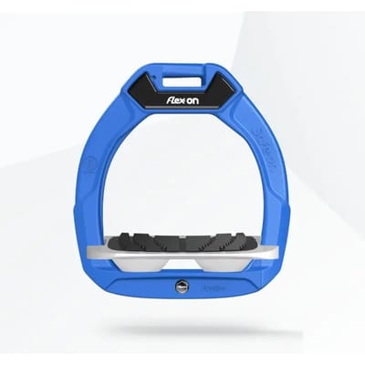 Veiligheidsstijgbeugels Paardenrijden Hellend Grip Blauw/Grijs/Wit kind Flex-On Safe-On
