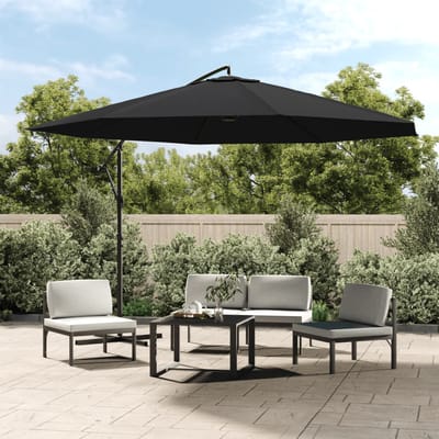 vidaXL - Zweefparasol - met - aluminium - paal - 350 - cm - zwart