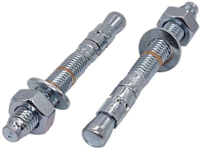 Wigankers Set - Metalen pluggen - Stevig bevestigen - Doorsteekmontage - M12 x 90 mm - Zilver