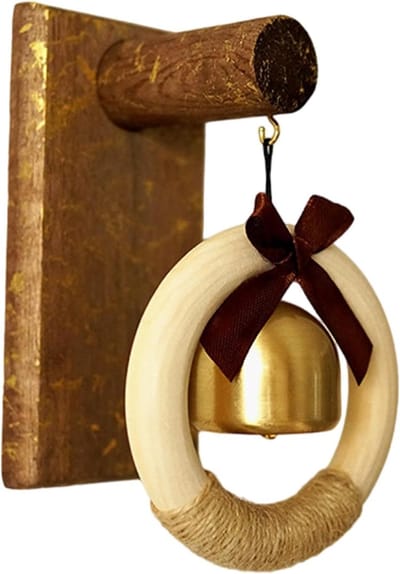 Winkel Deurbel - Entree Melder - Winkel Beveiliging - Koper Klank - 13x6.5x8cm - Houtkleur