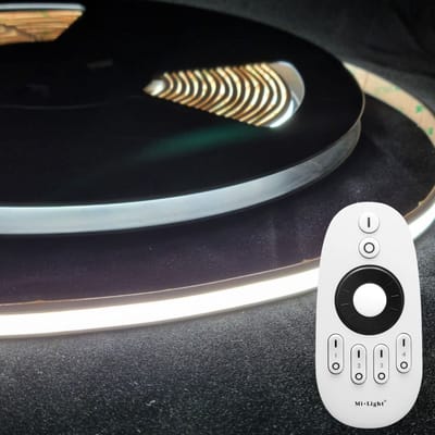 LED Strip COB - 10 Meter - Complete Set - 6000k - Koud Wit - 24V - IP68 Waterdicht - 480LED/m - Met RF Mi-Light(MiBoxer) Afstandsbediening