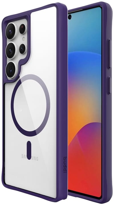 Buddi Hybrid - Hoesje Geschikt voor Samsung Galaxy S25 Ultra - Compatibel met MagSafe - Back Cover met Magneet - Magnetische Beschermhoes - Transparant Paars