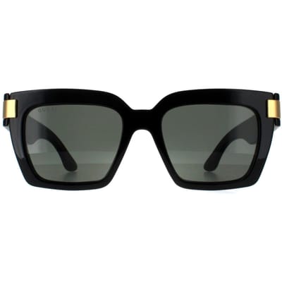 Gucci Vierkant Dames Zwart met Goudgrijs GG1689S