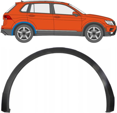 Zijlijst sierlijst achterspatbord voor Volkswagen Tiguan 2016-2024 / Rechts