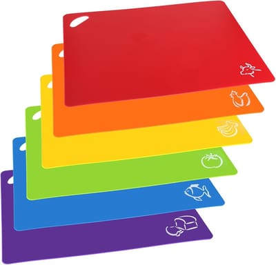 Snijplanken Set - Flexibele Matten - Voedsel Bereiden - Kruisbesmetting Vermijden - 6 Stuks 38cm - Multicolor