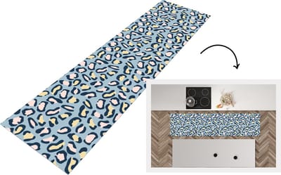 Keukenloper - Loper keuken - Panterprint - Pastel - Patronen - 200x50 cm - Keukenloper vinyl