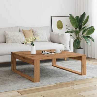 Carved Houten Salontafel Vierkant Groot Ambachtelijk Eiken Decoratief