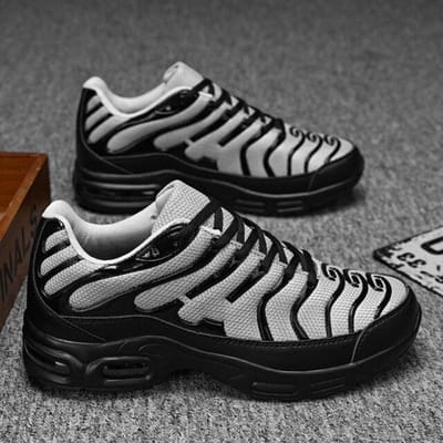 Hoge kwaliteit heren Air Cushion Mesh ademende casual sneakers heren buitensporten atletische wandelschoenen sneakers plus maat 47 44 black