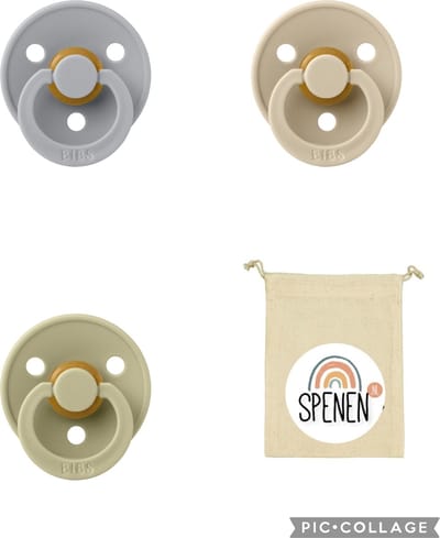 Bibs fopspeen 0-6 maanden set 3 stuks Cloud,Vanilla en Sage maat 1