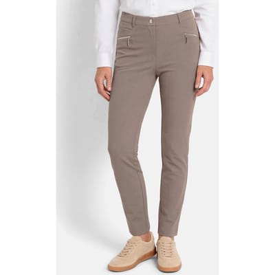 Corrigerende broek BELLA met smalle pijpen - taupe - Gr. 20 van Goldner Fashion