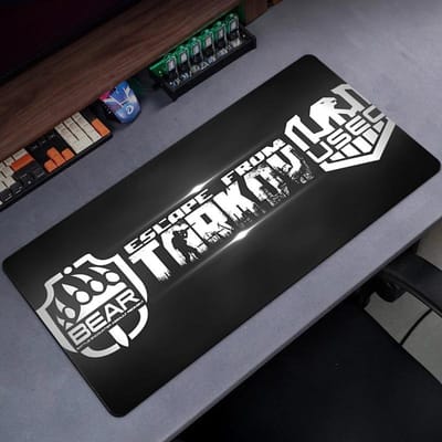 Escape From Tarkov Gaming Muismat met Gestikte Randen Kantoor Computer Toetsenbord Laptop en Thuisbureau Antislip Rubberen Basis Pads 30x60cm with edge