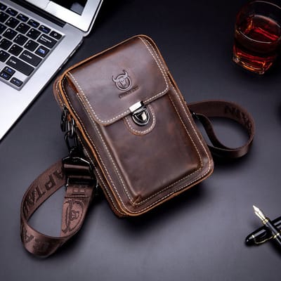 FloraGrace Telefoonhoesjes – Telefoon Etui Van Leer – Beschermhoes Voor Dagelijks Gebruik – 13.5×5×20 cm – Bruin