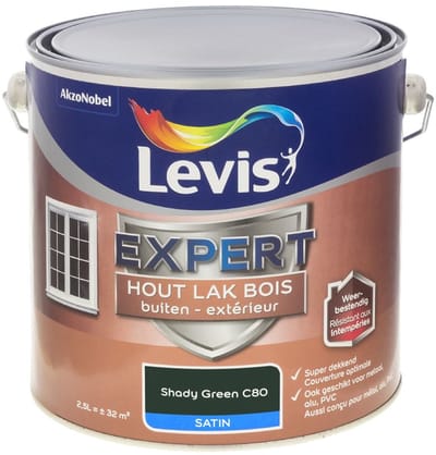 Levis - Expert Hout Lak Buiten Satin Mix - Shady Green C80 - Mengverf - 2,5 L