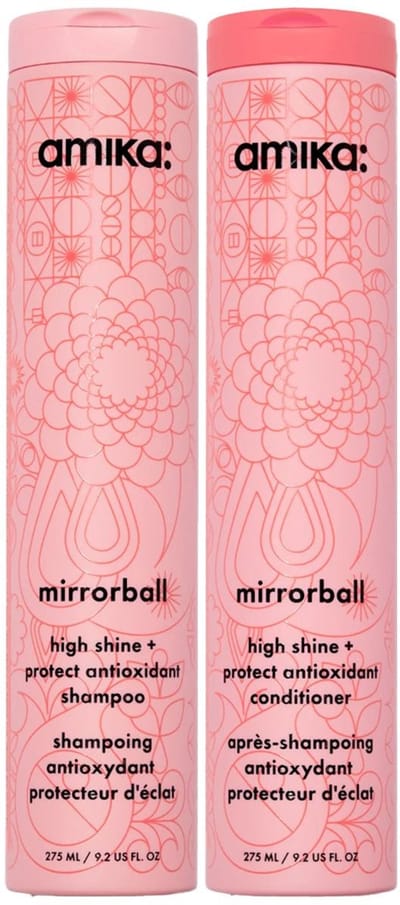 Amika Mirrorball High Shine+Protect Antioxidant Shampoo + Conditioner 275ml