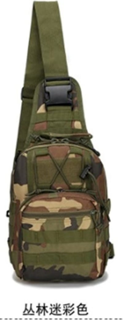 T24-A09 : Crossbody tas, Sling, schouder, buik, rug, draag tas, Groene camouflage