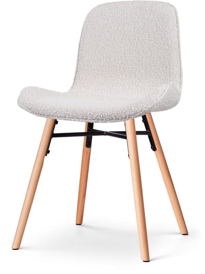 Nolon Nena-Fé Eetkamerstoel Bouclé Beige - Stof - Houten Poten