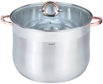 Klausberg 7798 - soeppan met deksel - 22,4L - 34 cm - RVS - inductie - alle warmtebronnen