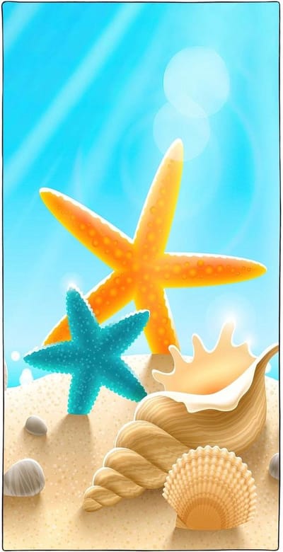 Conch Zeester Strandhanddoek Volwassenen - Extra Grote 90 x 180 cm - Sneldrogend - Reizen Zwemmen Camping