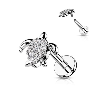 piercing turtle 1.2x6 mm - zilver - LMPiercings