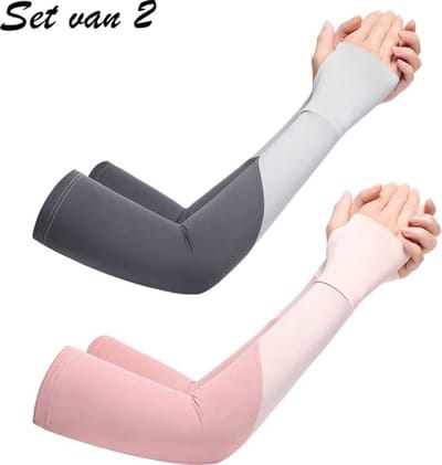 2 Paar Elastisch Arm Sleeves - Armstukken Wielrenen – Hardlopen Armwarmers – UV Bescherming – One Size
