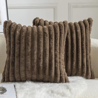 Set van 2 decoratieve kussenhoezen 30x50 cm - Kunstbont en Pluche - Luxe Kussenslopen voor Slaapkamer en Woonkamer