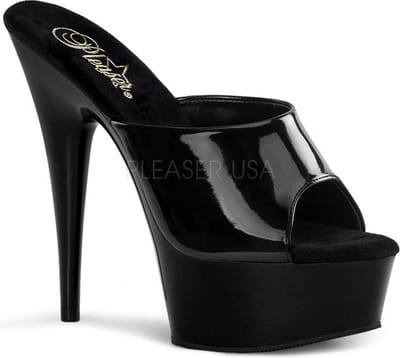 Pleaser - DELIGHT-601 Muiltjes - Paaldans schoenen - 42 Shoes - Zwart