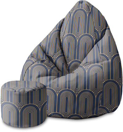 DreamRoots Velvet Zitzak voor Volwassenen – Luxe Beanbag met Voetsteun en Afneembare Hoes – Inclusief Vulling – 80x80x120 cm - Deco Pattern