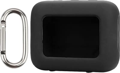 Draagbare Shockproof Liquid Silicone Case voor Bluetooth Speaker met Carabiner - Zwart, Beschermende Opbergtas