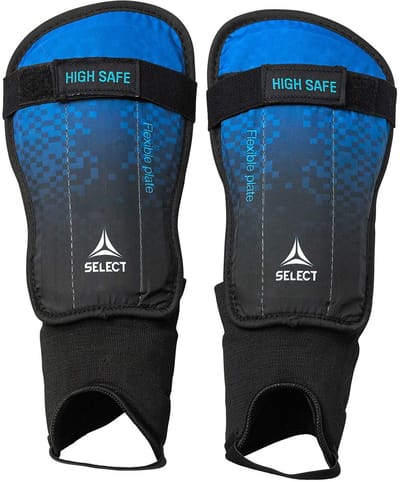 Select Scheenbeschermers Voetbal High Safe Zwart-Blauw v23 - Maat XS