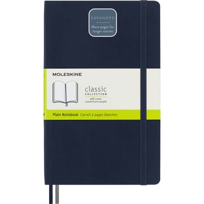 Carnet Moleskine Classique Étendu Grand Format x Saphir QP618EXPB20 (400pages), Broché, Uni, (13 cm 21 cm), Bleu,