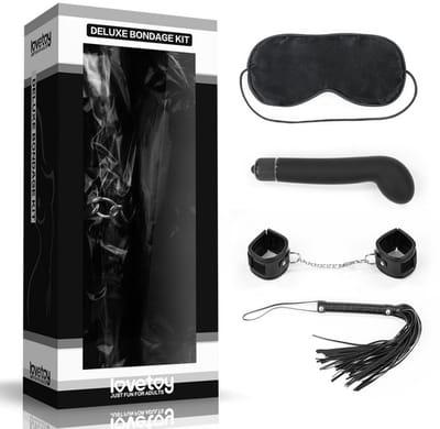 LOVETOY Bondage Kit Deluxe With Vibrator Black