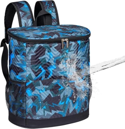 Geïsoleerde Koeltas - Lekvrije Opvouwbare Box - Buitenactiviteiten en Werk - Geavanceerde Thermische Isolatie - 33 x 29 cm - Camouflageblauw