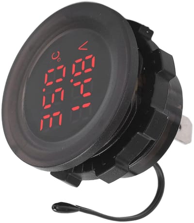 Dubbele Display Temperatuur Voltmeter - Auto Thermometer Detector - Motor Diagnose - Waterdicht Stabiel Scherm