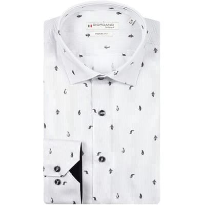 Giordano Overhemd Maggiore Semi Cutaway Satin Penguin Stripe Fantasy Soft Grey / male