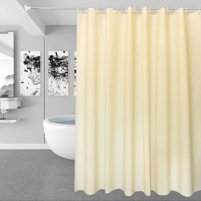 Effen douchegordijn - Waterdicht PEVA douchegordijn - Inclusief haken - Schimmelwerende douchegordijnvoering -Beige, breedte 80 × hoogte 180 cm