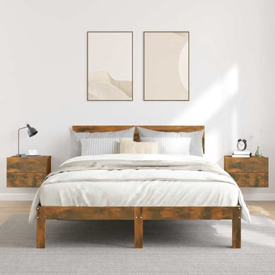 vidaXL - Nachtkastjes - 2 - st - 40x30x30 - cm - bewerkt - hout - gerookt - eikenkleurig