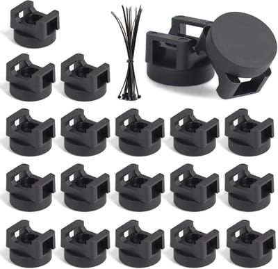 EFUTURETIME Magnetische kabelhouders, 22 mm, met 20 slangklemmen, herbruikbare kabelorganizer voor garage, kantoor, buiten en auto, 20 stuks