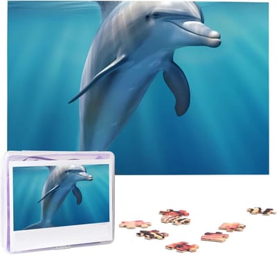 Legpuzzel - Fotopuzzel Volwassenen - Ontspannen en Plezier - Anti-krul Technologie - 1000 Stukjes - Dolfijn