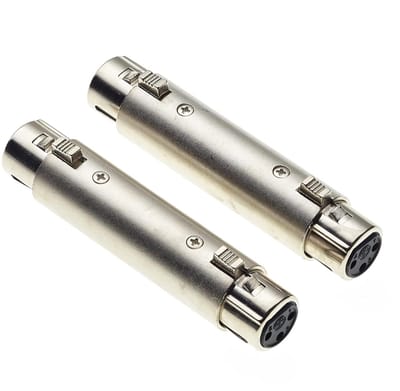 XLR Adapter Koppeling - 3 Pin Connector - Microfoon Verbinding - Duurzame Zinklegering - Compact Formaat - Zilverkleurig