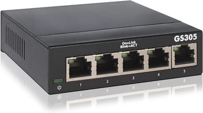 QIN® Internet Splitter - Netwerk Switch - Netgear Switch - Splitter Internetkabel - Netwerk Splitter - Zwart - 11cm x 10cm x 3cm