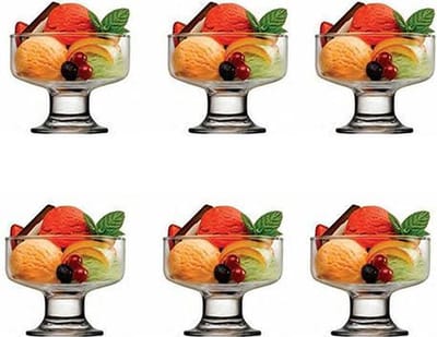 Pasabahce IJcoupes/IJsjes/Dessert serveer schaaltjes - set 6x stuks - transparant glas - 265 ml