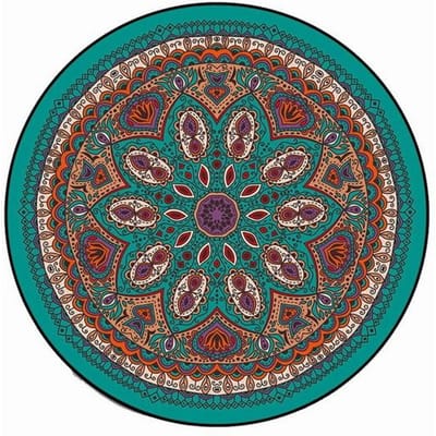 Retro Etnische Stijl Mandala Marokko Europese En Amerikaanse Stijl Bloem Vlinder Rond Slaapkamer Woonkamer Tapijt Vloermat Kleed 160cm in diameter