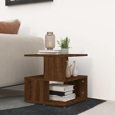 Bijzettafel Hout - Hoektafel - Woonkamer Decoratie - Stabiel Oppervlak - 40x40x40 cm - Bruin Eiken