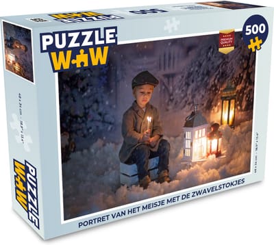 Puzzel Portret - Sprookje - Kerst - Sneeuw - Legpuzzel - Puzzel 500 stukjes - Kerst - Cadeau - Kerstcadeau voor mannen, vrouwen en kinderen