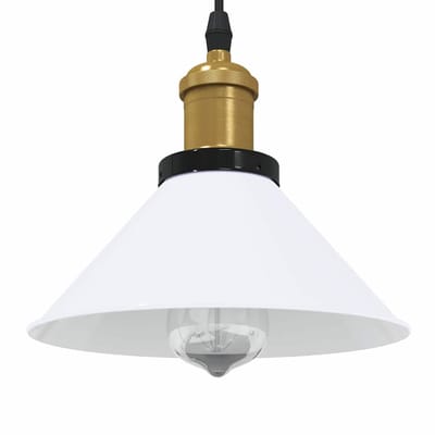vidaXL Hanglamp in hoogte verstelbaar E27 Ø22 cm metaal glanzend wit