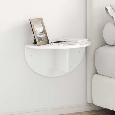 vidaXL - Wandplank - Muurmontage - Hoogglans - wit - 48 - x - 24 - x - 24 - cm