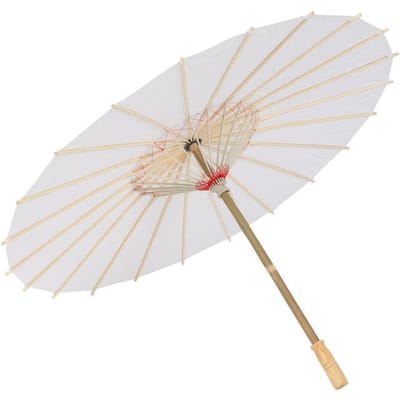 Klassieke Witte Kleur DIY Papieren Paraplu Parasol Bruiloft Bruidsfeest Decoratie Foto Requisiet (85,5 cm)